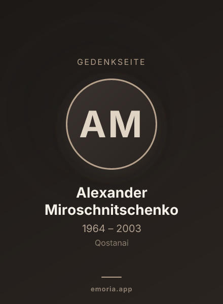 Gedenkportrait von Alexander Miroschnitschenko
