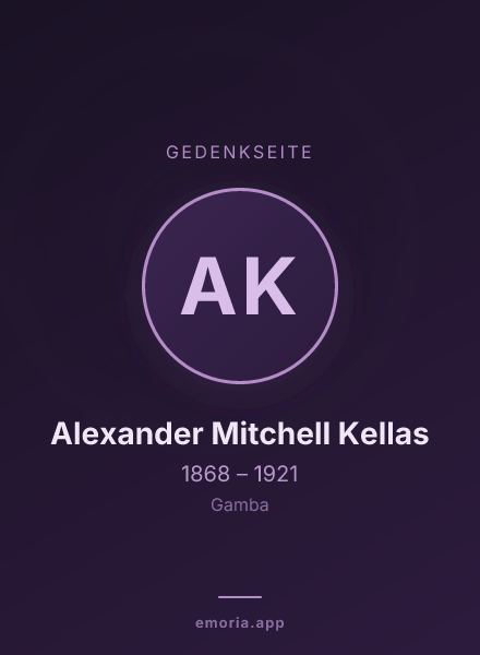 Gedenkportrait von Alexander Mitchell Kellas