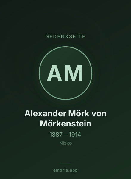 Gedenkportrait von Alexander Mörk von Mörkenstein