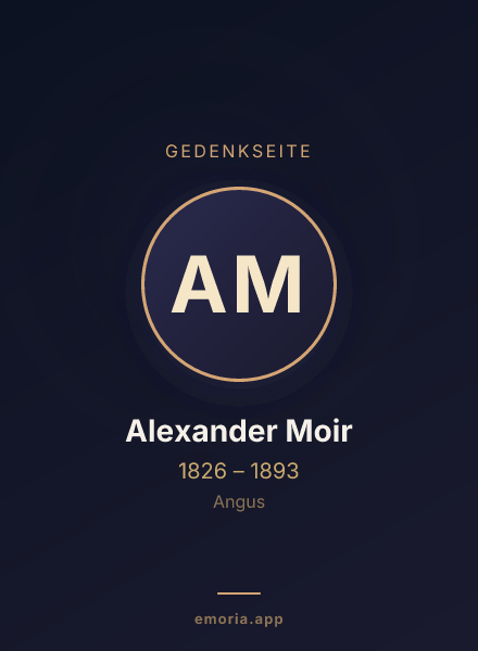 Gedenkportrait von Alexander Moir