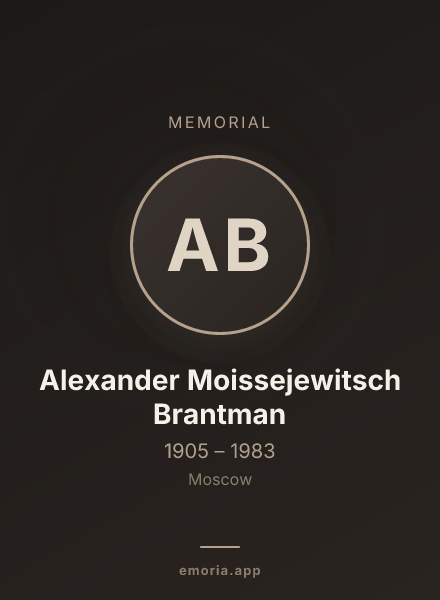 Memorial portrait of Alexander Moissejewitsch Brantman
