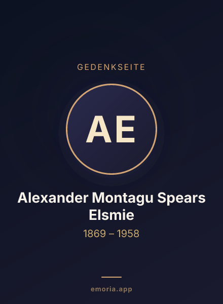 Gedenkportrait von Alexander Montagu Spears Elsmie