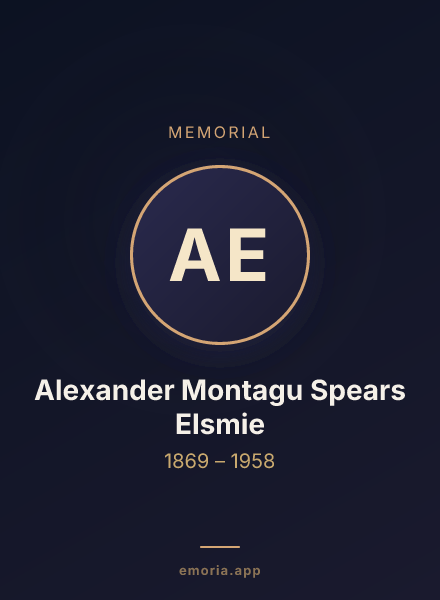 Memorial portrait of Alexander Montagu Spears Elsmie