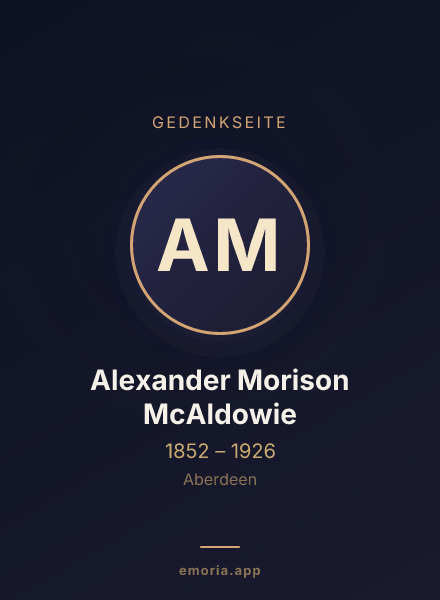 Gedenkportrait von Alexander Morison McAldowie
