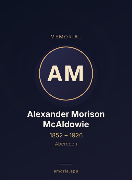 Memorial portrait of Alexander Morison McAldowie