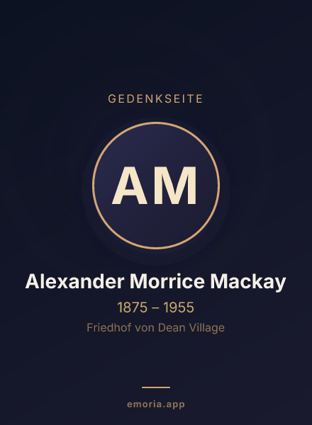 Gedenkportrait von Alexander Morrice Mackay