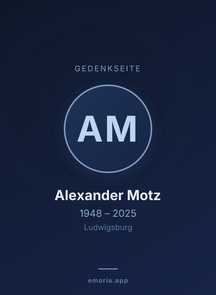 Gedenkportrait von Alexander Motz