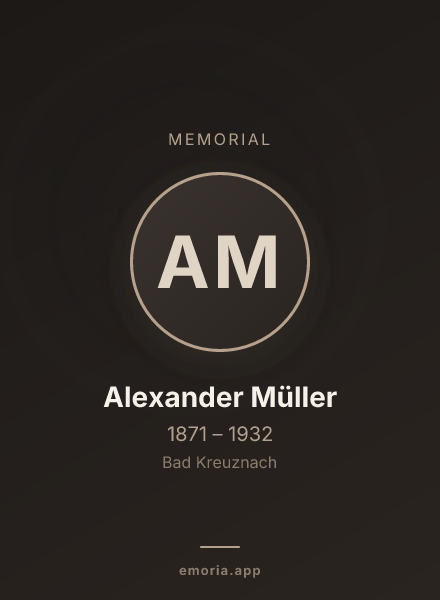 Memorial portrait of Alexander Müller