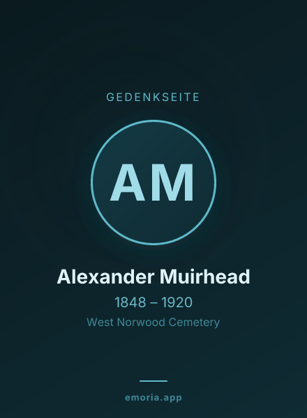 Gedenkportrait von Alexander Muirhead