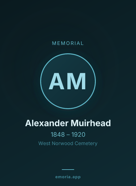 Memorial portrait of Alexander Muirhead