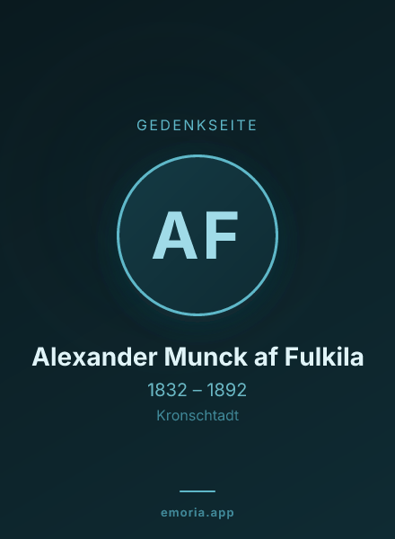 Gedenkportrait von Alexander Munck af Fulkila