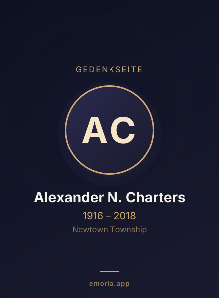 Gedenkportrait von Alexander N. Charters