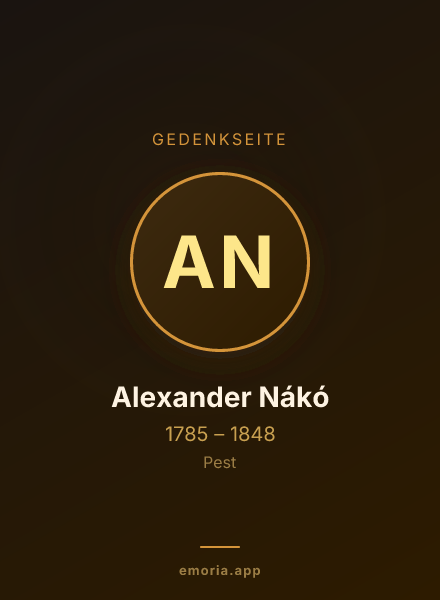 Gedenkportrait von Alexander Nákó