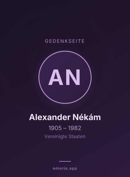 Gedenkportrait von Alexander Nékám