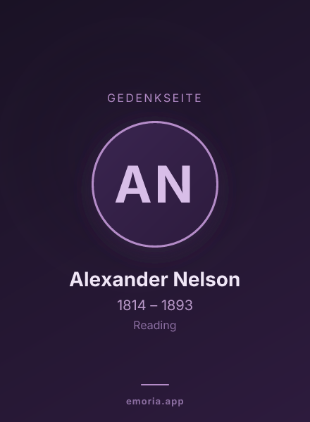 Gedenkportrait von Alexander Nelson