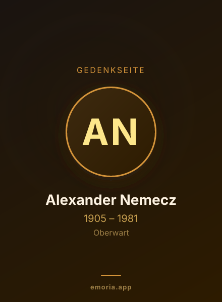 Gedenkportrait von Alexander Nemecz