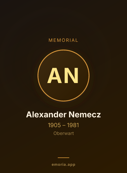 Memorial portrait of Alexander Nemecz