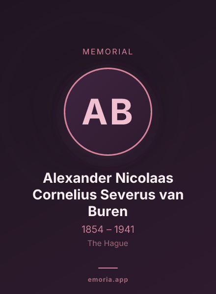 Memorial portrait of Alexander Nicolaas Cornelius Severus van Buren