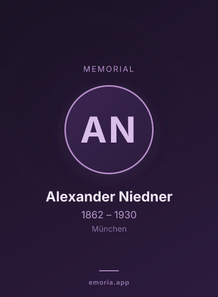 Memorial portrait of Alexander Niedner