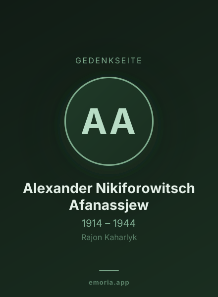 Gedenkportrait von Alexander Nikiforowitsch Afanassjew