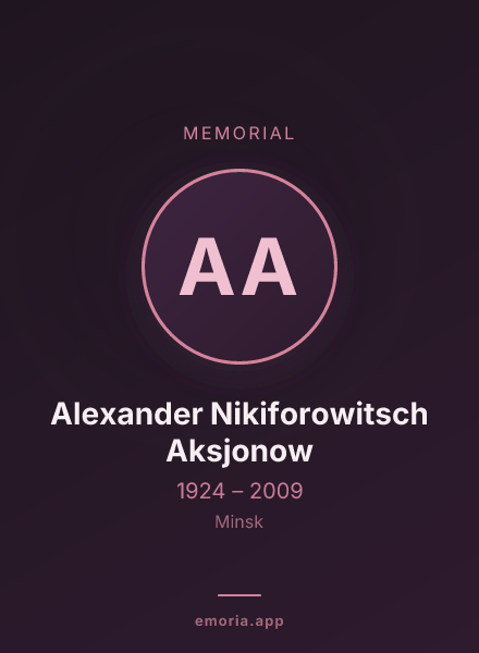Memorial portrait of Alexander Nikiforowitsch Aksjonow