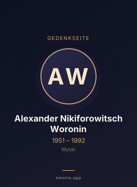 Gedenkportrait von Alexander Nikiforowitsch Woronin