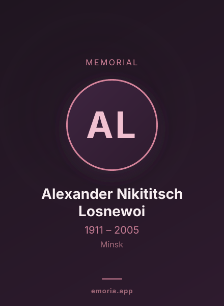 Memorial portrait of Alexander Nikititsch Losnewoi