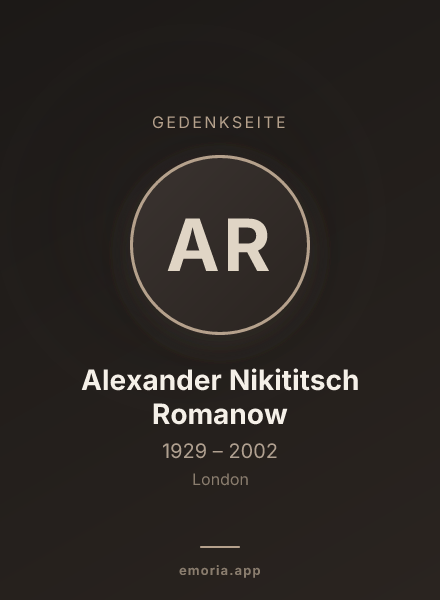 Gedenkportrait von Alexander Nikititsch Romanow