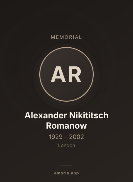 Memorial portrait of Alexander Nikititsch Romanow