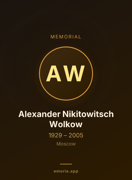 Memorial portrait of Alexander Nikitowitsch Wolkow