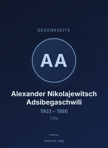 Gedenkportrait von Alexander Nikolajewitsch Adsibegaschwili