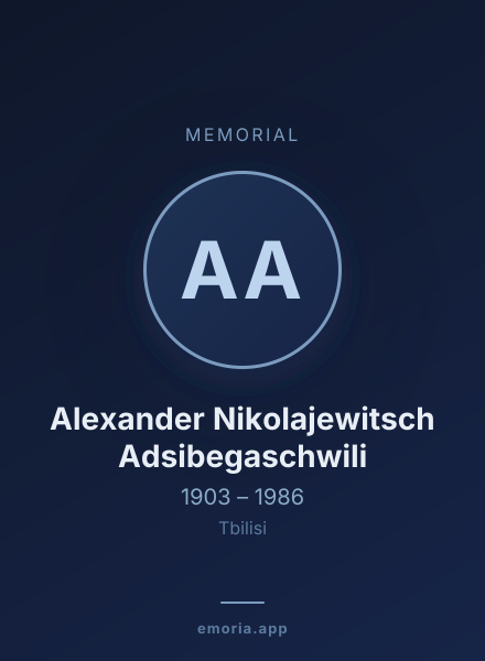 Memorial portrait of Alexander Nikolajewitsch Adsibegaschwili