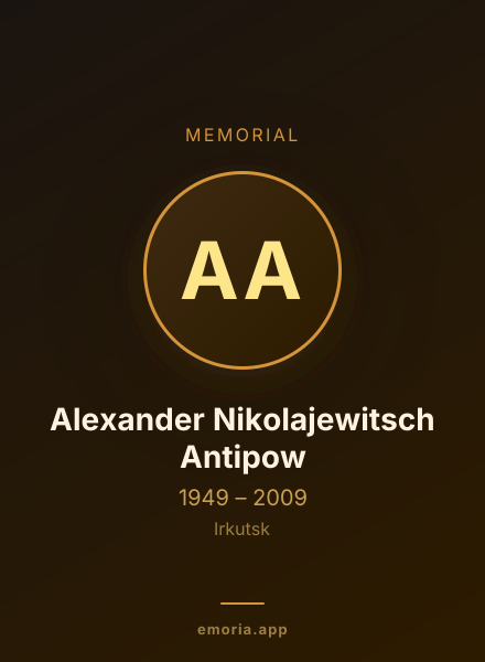 Memorial portrait of Alexander Nikolajewitsch Antipow