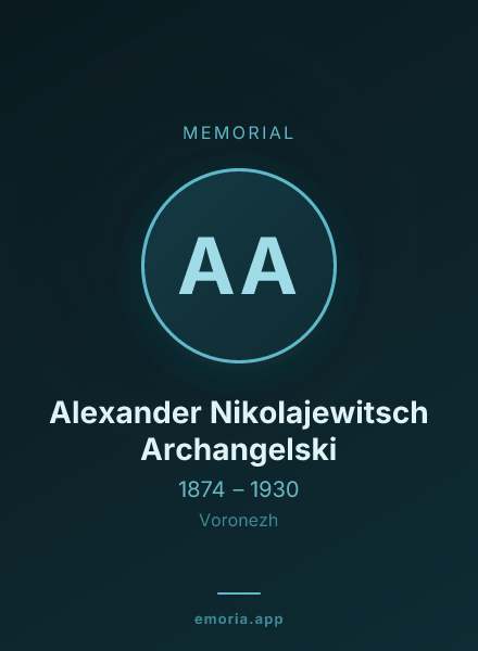 Memorial portrait of Alexander Nikolajewitsch Archangelski