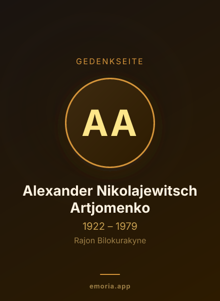 Gedenkportrait von Alexander Nikolajewitsch Artjomenko
