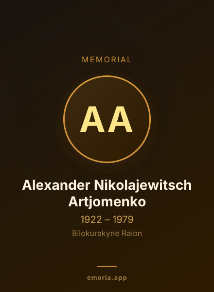 Memorial portrait of Alexander Nikolajewitsch Artjomenko