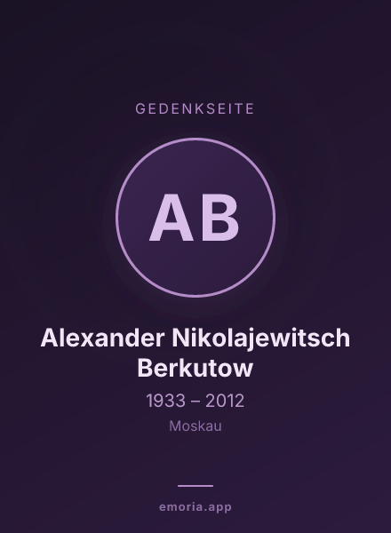 Gedenkportrait von Alexander Nikolajewitsch Berkutow
