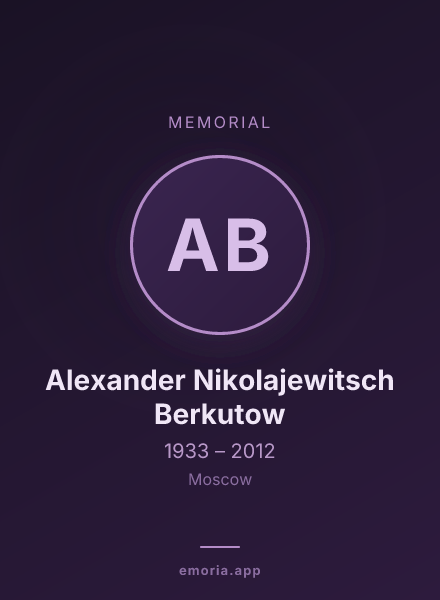 Memorial portrait of Alexander Nikolajewitsch Berkutow
