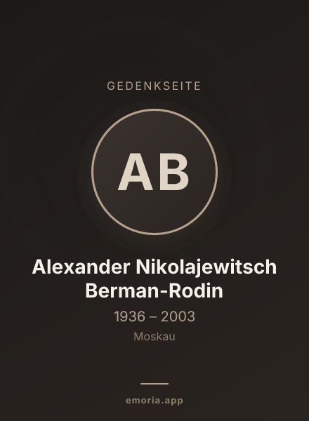 Gedenkportrait von Alexander Nikolajewitsch Berman-Rodin