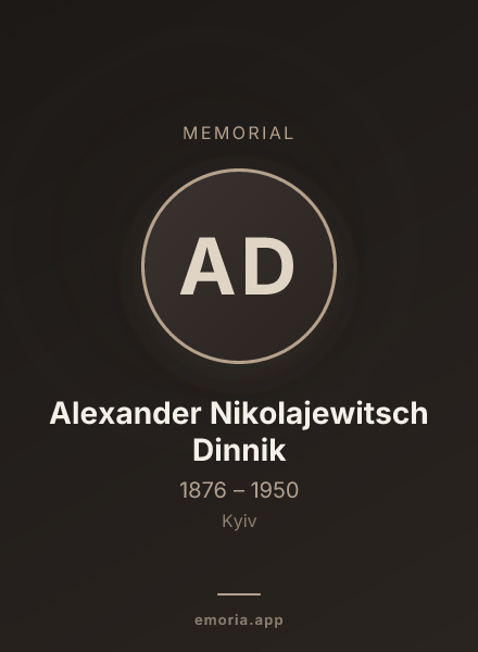 Memorial portrait of Alexander Nikolajewitsch Dinnik