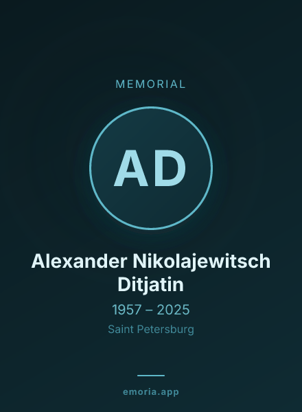 Memorial portrait of Alexander Nikolajewitsch Ditjatin