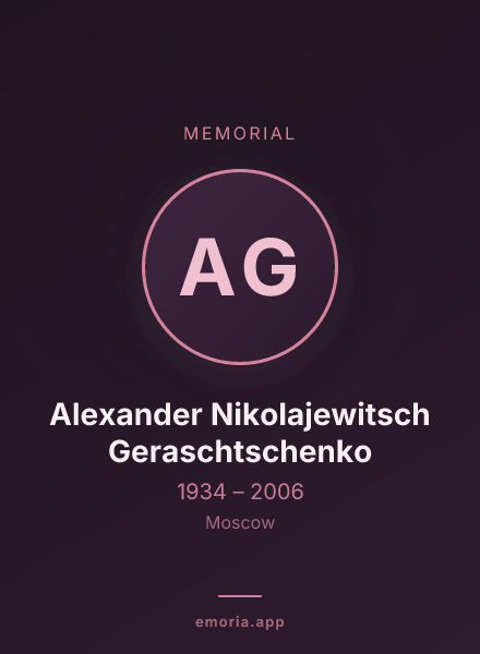 Memorial portrait of Alexander Nikolajewitsch Geraschtschenko