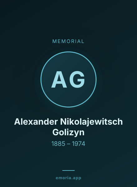 Memorial portrait of Alexander Nikolajewitsch Golizyn