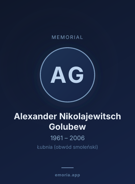 Memorial portrait of Alexander Nikolajewitsch Golubew