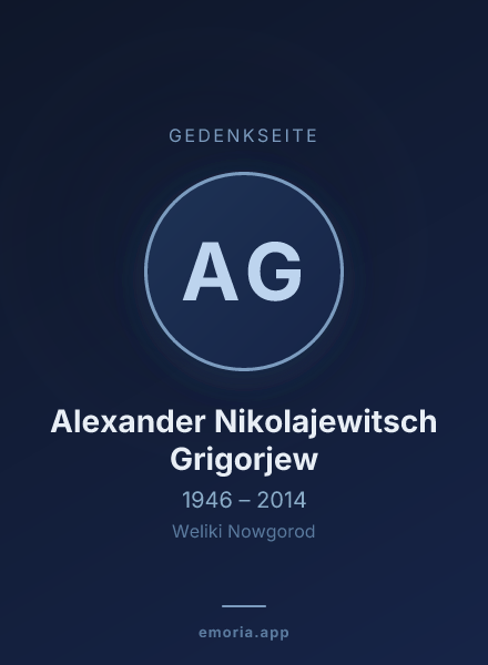 Gedenkportrait von Alexander Nikolajewitsch Grigorjew
