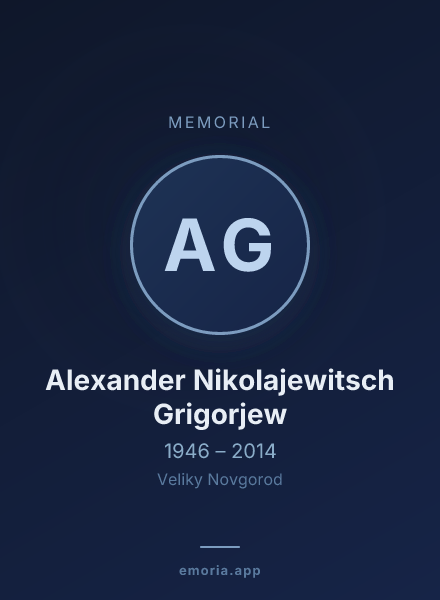 Memorial portrait of Alexander Nikolajewitsch Grigorjew