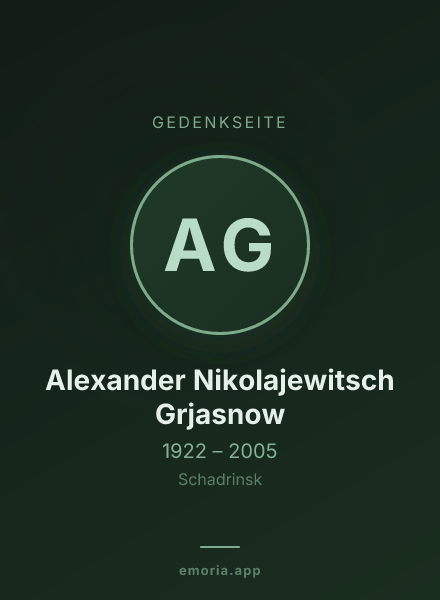 Gedenkportrait von Alexander Nikolajewitsch Grjasnow
