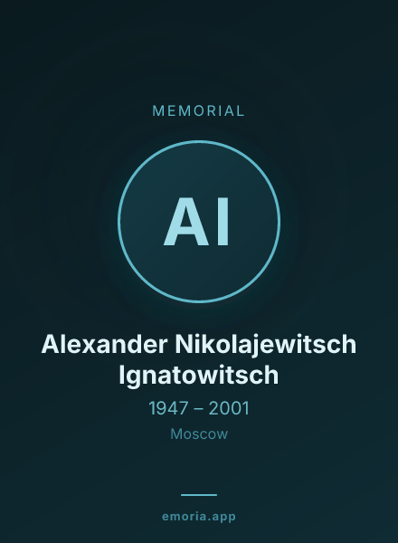Memorial portrait of Alexander Nikolajewitsch Ignatowitsch