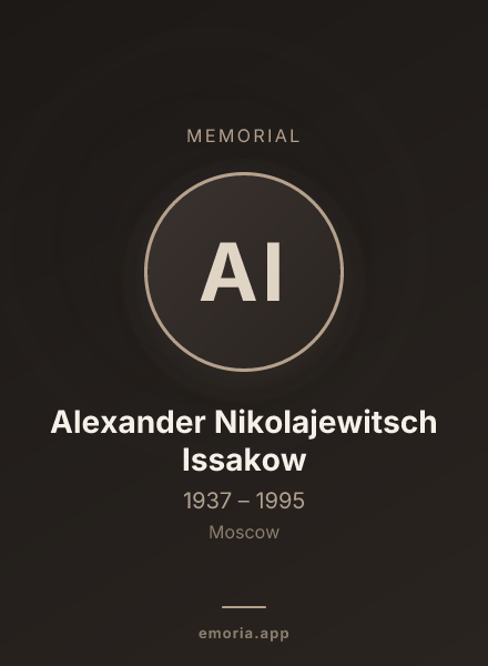 Memorial portrait of Alexander Nikolajewitsch Issakow