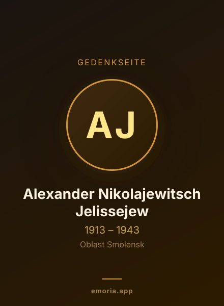 Gedenkportrait von Alexander Nikolajewitsch Jelissejew